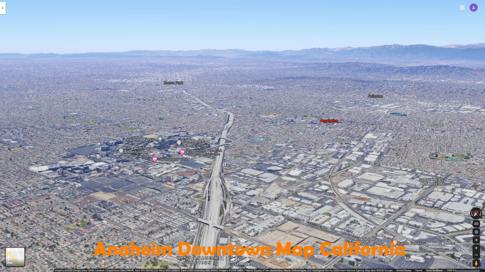 Anaheim Downtown Map California